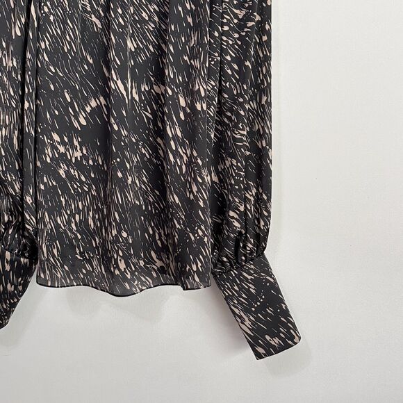 Jill Stuart Silk Top Blouse Shell 4 Boat Neck Long Sleeve Party Cocktail Dinner - Picture 2 of 10